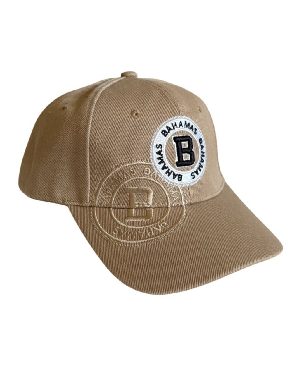 Island Dreams Bahamas Embroidered Patch Hat Cap Khaki Beige Dad Style Adjustable